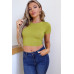 Short Sleeve Round Neck Crossover Multi Way Tie Top