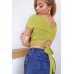 Short Sleeve Round Neck Crossover Multi Way Tie Top