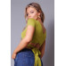 Short Sleeve Round Neck Crossover Multi Way Tie Top