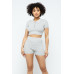 Collar Crop Top + Shorts Set