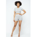 Collar Crop Top + Shorts Set