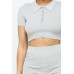 Collar Crop Top + Shorts Set