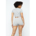Collar Crop Top + Shorts Set