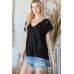 Short Sleeve V Neck Top