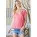 Short Sleeve V Neck Top