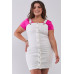 Plus Denim Sleeveless Front Snap Button Down Pinafore Mini Dress