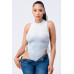 Velvet Leopard Side Shirring Extreme Cut Bodysuit