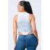 Velvet Leopard Side Shirring Extreme Cut Bodysuit