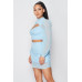 Sexy Sheer Cutout Puff Sleeved Top And Skirt Set