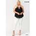 Plunging V-neckline Lattice Top With Scalloped Lace