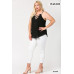 Plunging V-neckline Lattice Top With Scalloped Lace