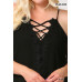 Plunging V-neckline Lattice Top With Scalloped Lace