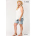 Plunging V-neckline Lattice Top With Scalloped Lace