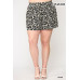 Leopard Printed Side Pocket Shorts With Waist Detail
