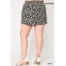 Leopard Printed Side Pocket Shorts With Waist Detail