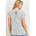 Dot Textured Print Jersey Ruffled Short Sleeve Top