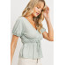 Front Tie Cut Edge Top