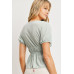 Front Tie Cut Edge Top