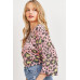 Leopard Knit Back Opened Short Sleeve Top