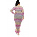 Plus See-through Gradient Fishnet Overlay Dress