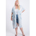 Zebra Print Short Sleeve Maxi Kimono