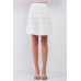 Snow-whine Striped High-waisted See-through Sheer Mesh Strips Cut-ins A-line Mini Skirt