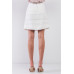 Snow-whine Striped High-waisted See-through Sheer Mesh Strips Cut-ins A-line Mini Skirt