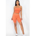 Camisole Ruched Sleeveless Top & Biker Shorts Set