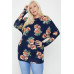 Flattering Cutout Details Floral Print Top