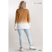 Ombre Print Long Sleeve Top With Gathered Front Detail And Raw Hem