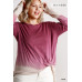 Ombre Print Long Sleeve Top With Gathered Front Detail And Raw Hem