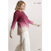 Ombre Print Long Sleeve Top With Gathered Front Detail And Raw Hem