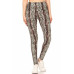 Yoga Style Banded Lined Snakeskin Printed Knit Legging With High Waist.