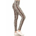 Yoga Style Banded Lined Snakeskin Printed Knit Legging With High Waist.