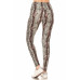 Yoga Style Banded Lined Snakeskin Printed Knit Legging With High Waist.