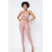 Mesh Strappy Adjustable Ruched Crop Top With Matching See Through Side Panel Leggings