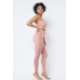 Mesh Strappy Adjustable Ruched Crop Top With Matching See Through Side Panel Leggings