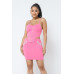 Rhinestone Detailed Strappy Cropped Top With Matching Rhinestone Pocket Detail Mini Skirt