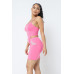 Rhinestone Detailed Strappy Cropped Top With Matching Rhinestone Pocket Detail Mini Skirt