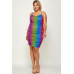 Plus Size Rainbow Ombre Print Cami Dress