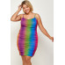 Plus Size Rainbow Ombre Print Cami Dress