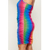 Plus Size Rainbow Ombre Print Cami Dress
