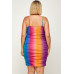 Plus Size Rainbow Ombre Print Cami Dress