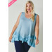 Plus Scoope Neck Sleeveless Ruffle Tunic