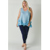 Plus Scoope Neck Sleeveless Ruffle Tunic