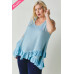 Plus Scoope Neck Sleeveless Ruffle Tunic