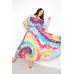 Tie Dye Off Shoulder Pleated Maxi Dress