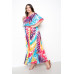 Tie Dye Off Shoulder Pleated Maxi Dress