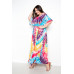 Tie Dye Off Shoulder Pleated Maxi Dress