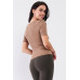 Light Ribbed Crew Neck Short Sleeve Basic Tee